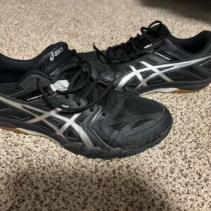 ASICS women’s gel-court control Black and Silver Athletic Volleyball Shoes